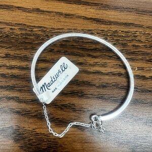 Madewell Silver Bangle with Chain Detail NEW